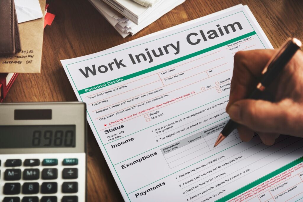 work injury compensation claim form concept 53876 122617