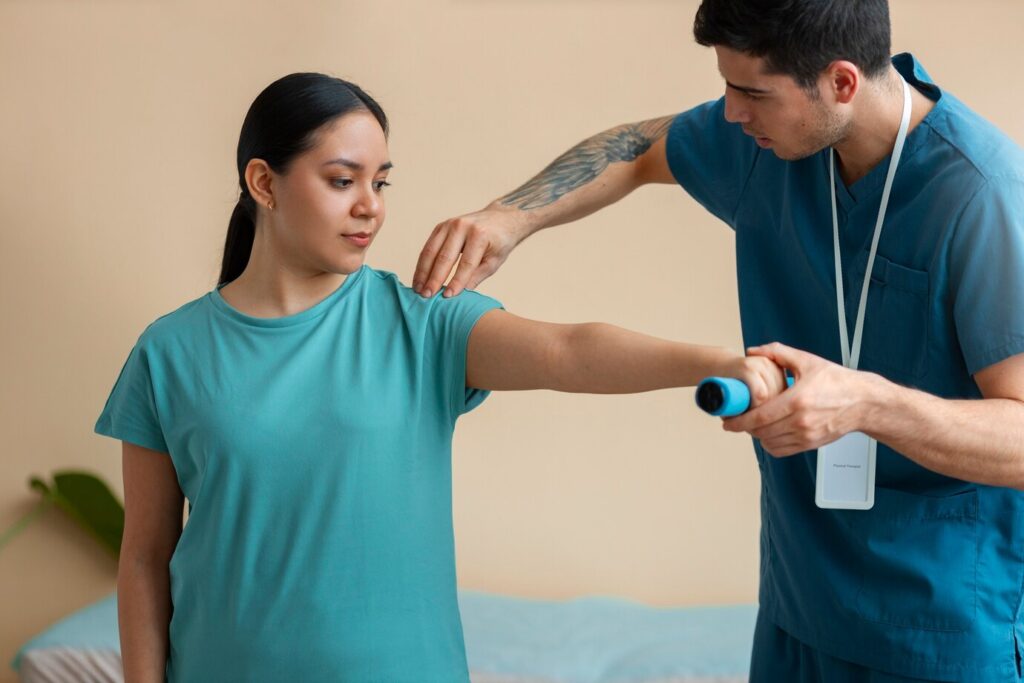 doctor helping patient rehabilitation 23 2150321624