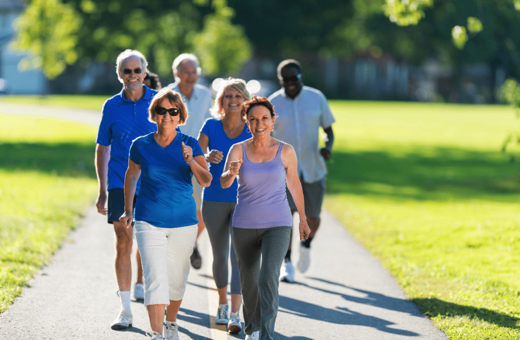 people exercising