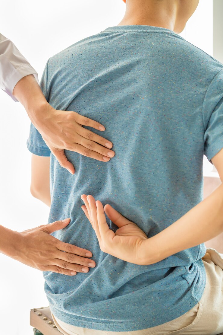 close up physiotherapist working with patient clinic 1150 15061